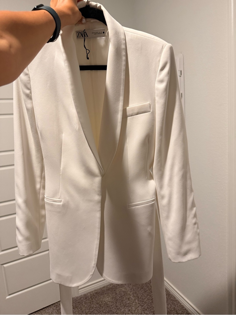 Zara Cream Shawl Collar Blazer
